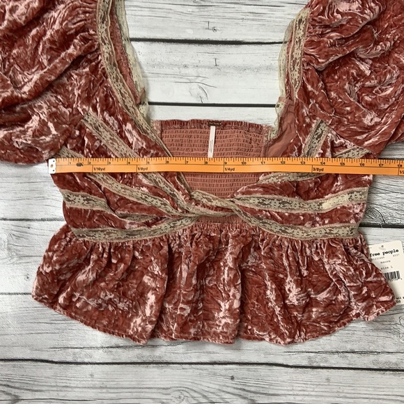 Free People Pink Velvet Yours Truly Mauve Crop Top - Picture 9 of 10